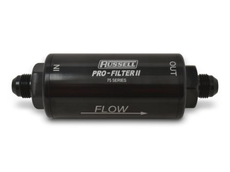 Russell Performance ProFilter 2 Fuel Filter 6 1 4in Long 10 Micron 10AN Male In Out - Black Sale