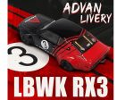 Inno64 LBWK Mazda RX-3 Savannah Advan Livery Discount